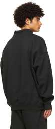 Essentials Black Pullover Mock Neck Sweatshirt