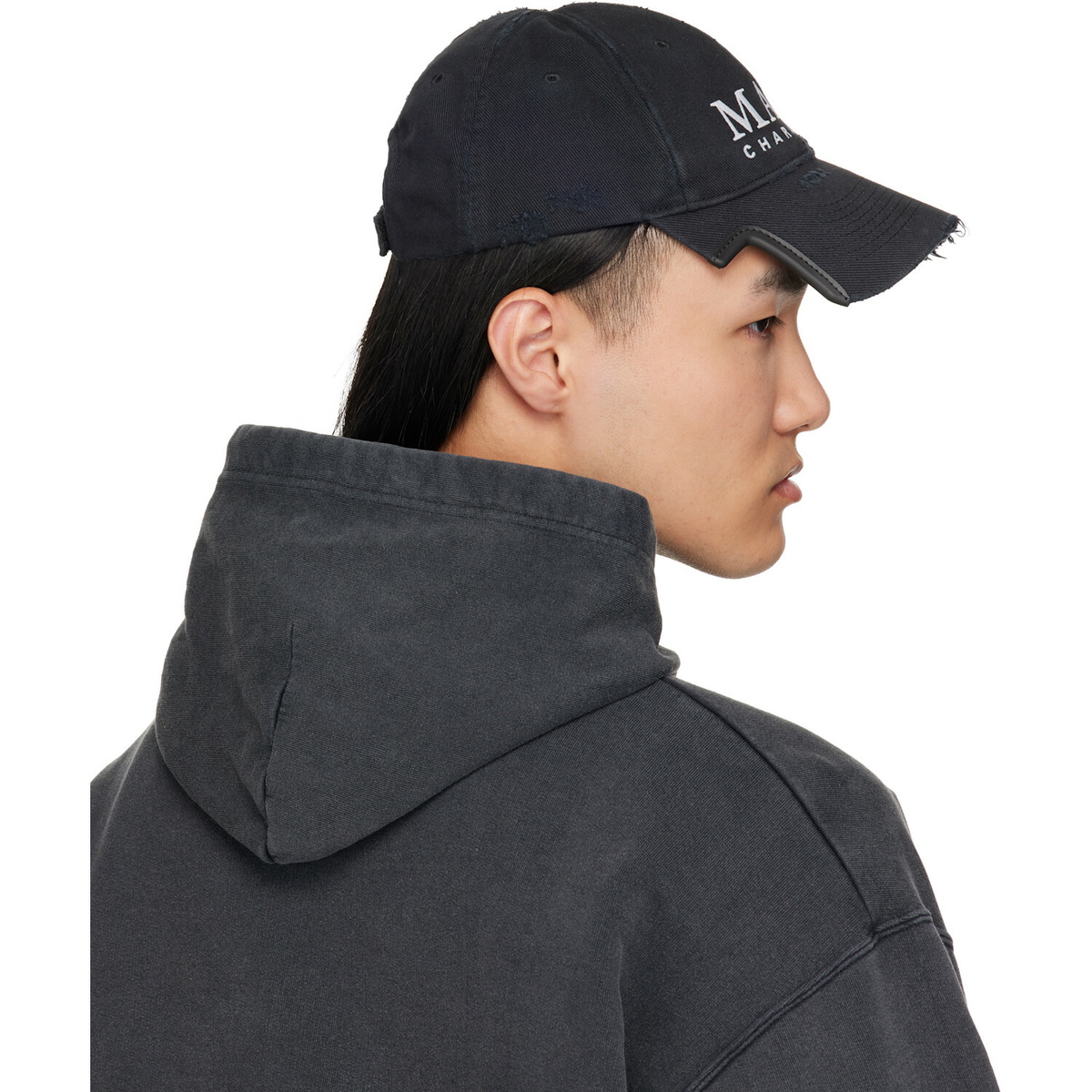Balenciaga Black Faded Cotton Drill Cap