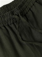 De Bonne Facture - Straight-Leg Belgian Linen Drawstring Trousers - Brown