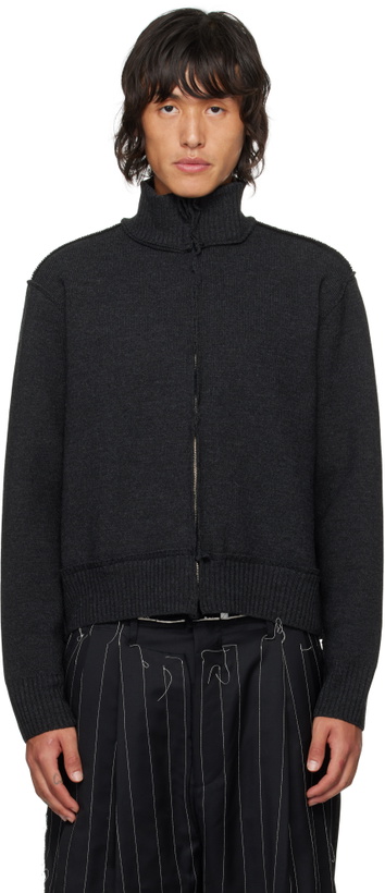 Photo: Camiel Fortgens Gray Zip Up Knit Sweater