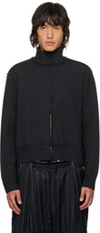 Camiel Fortgens Gray Zip Up Knit Sweater