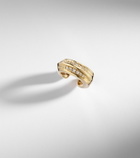 Stone and Strand Knife Edge 14kt gold ear cuff with diamonds