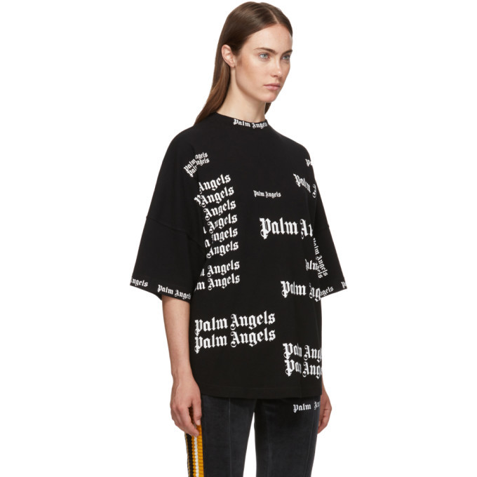 Palm angels ULTRA LOGO Tシャツ 半袖 クルーネック 黒 Palm Angels Black Ultra Logo T-Shirt Palm Angels