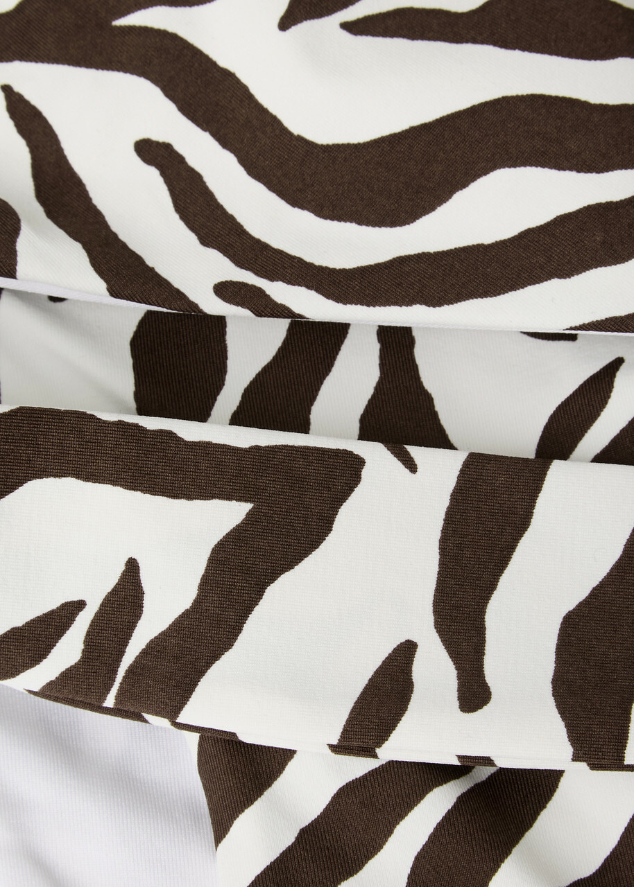Max Mara Beachwear Silvana Zebra-print Bikini Briefs Brown
