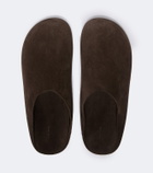 The Row Hudson suede mules
