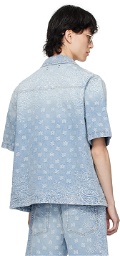 AMIRI Blue Bandana Jacquard Denim Shirt