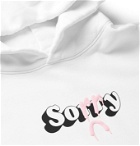 Sorry In Advance - Logo-Print Fleece-Back Cotton-Jersey Hoodie - White
