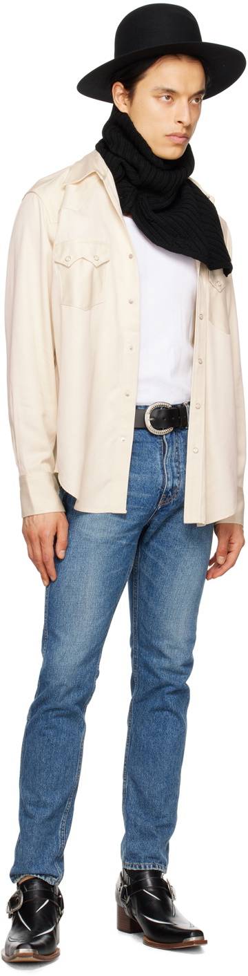 The Letters Beige Western Shirt