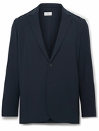 ATON - Unstructured Wool-Blend Oxford Blazer - Blue