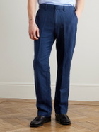 Polo Ralph Lauren - Straight-Leg Linen and Cotton-Blend Trousers - Blue