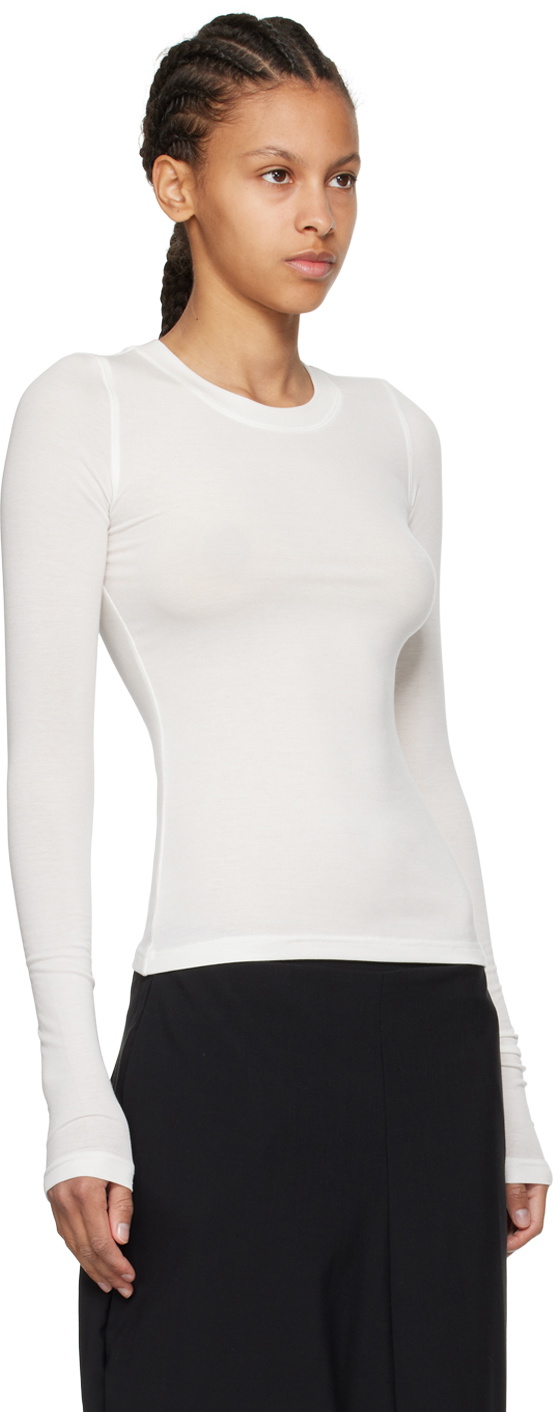 Fax Copy Express White 'The Round Neck' Long Sleeve T-Shirt