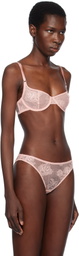 Fleur du Mal Pink Bouquet Lace Scooped Balconette Bra