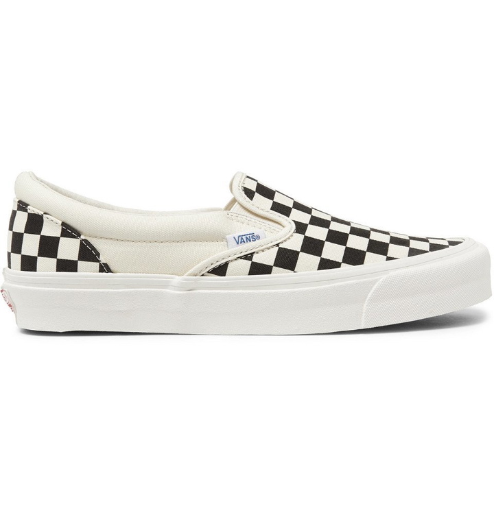 Photo: Vans - OG Classic LX Checkerboard Canvas Slip-On Sneakers - White