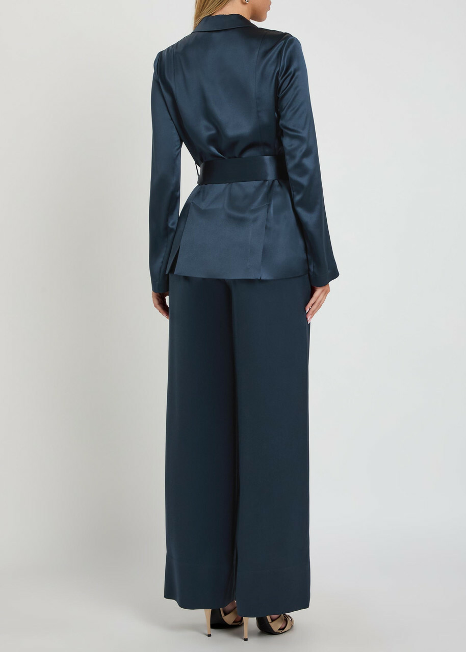 Joseph Archer Belted Wrap Silk Jacket Indigo