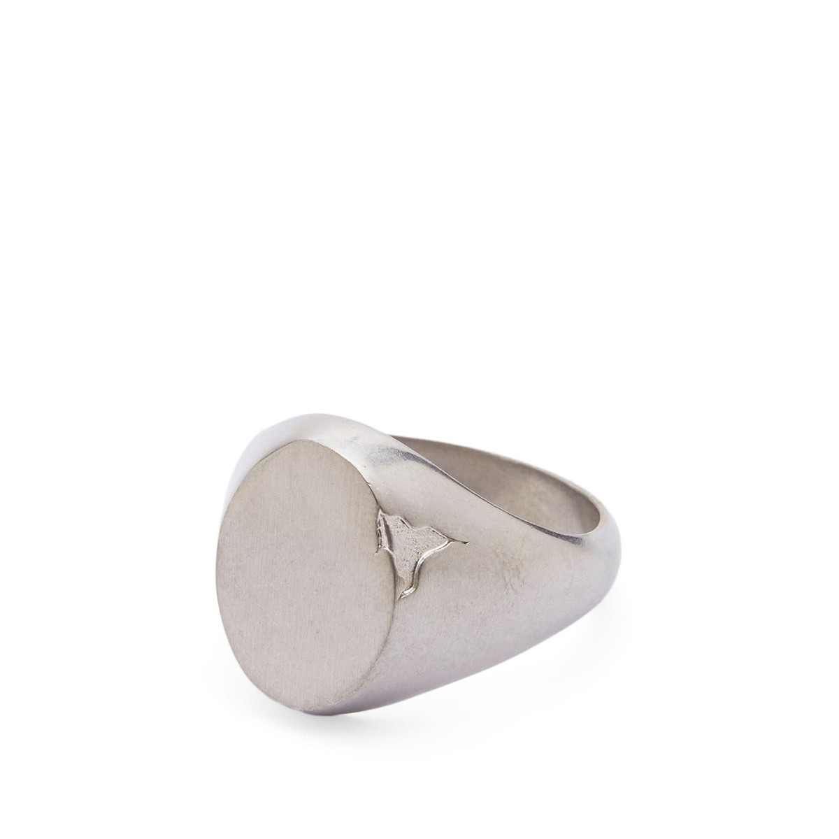 MM6 Maison Margiela Men's Signet Ring in Brushed Silver MM6