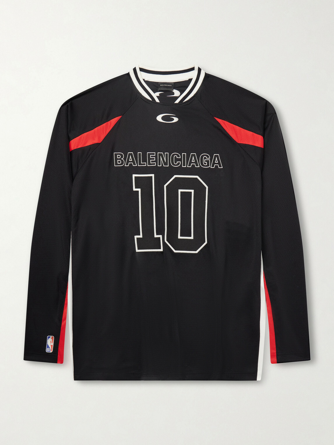 Balenciaga - NBA Logo-Embroidered Appliquéd Cotton-Jersey T-Shirt