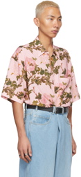 LU'U DAN SSENSE Exclusive Pink Floral Bà Short Sleeve Shirt