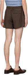 Martine Rose Brown Zip-Fly Shorts