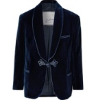 Giuliva Heritage - Mario Shawl-Collar Cotton-Velvet Tuxedo Jacket - Blue
