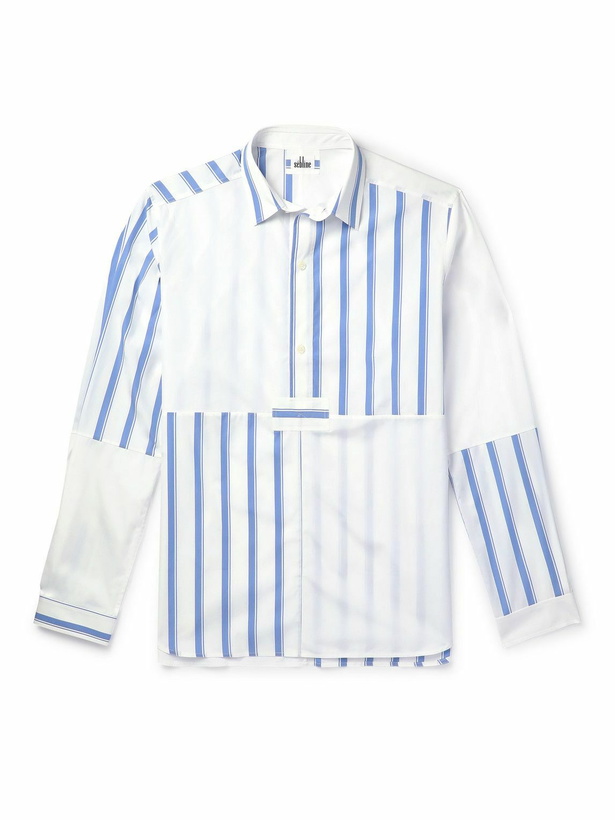 Photo: Sebline - Panelled Striped Cotton-Poplin Shirt - White