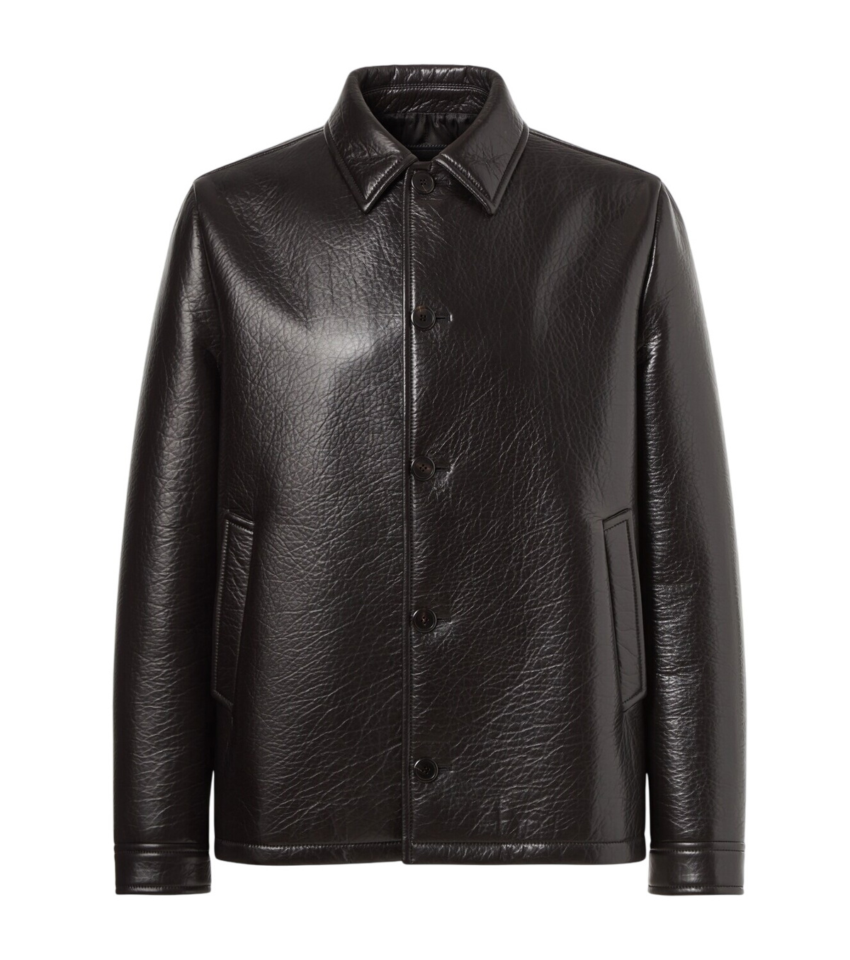 専用 PRADA Leather & Knit Jacket IT46 Prada Black Leather Fur Jacket Prada