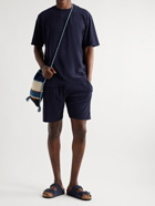 UNIVERSAL WORKS - Beach Cotton-Blend Terry Drawstring Shorts - Blue