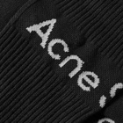 Acne Studios Men's Short Rib Logo Sock in Black/Ivory