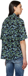 Versace Jeans Couture Blue & Black Sketch Couture Shirt