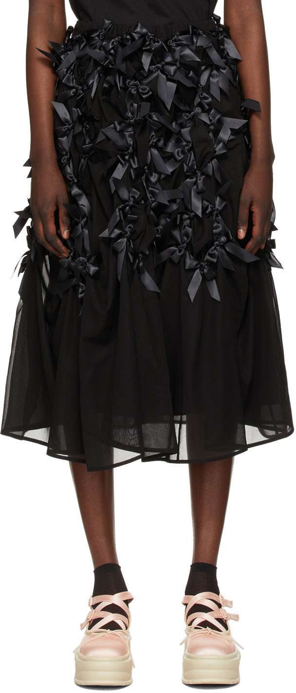 Noir Kei Ninomiya Black Bow Skirt Noir Kei Ninomiya