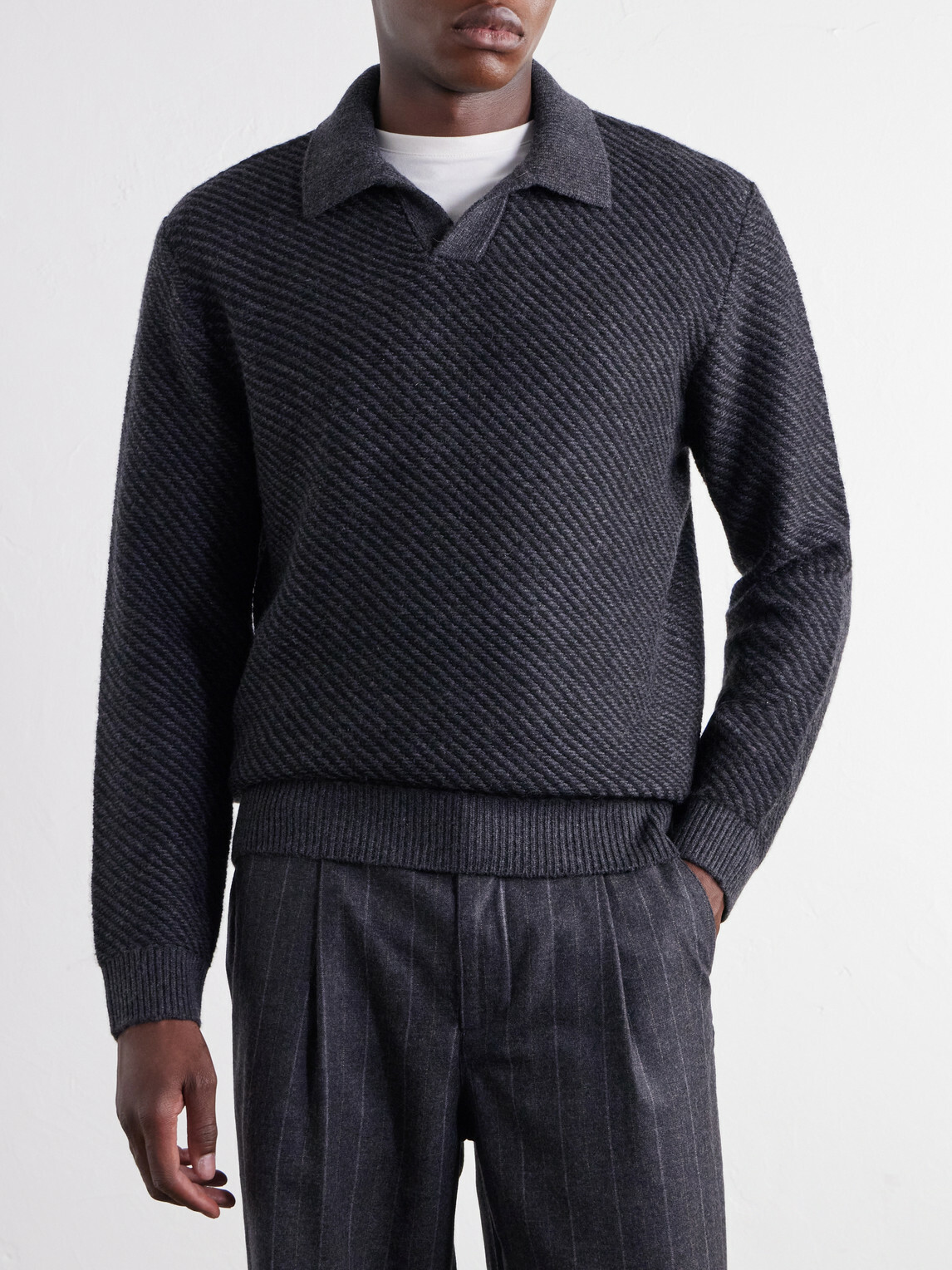 Mr P. - Wool Polo Sweater - Black
