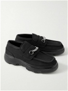 Burberry - Embellished Nubuck Loafers - Black