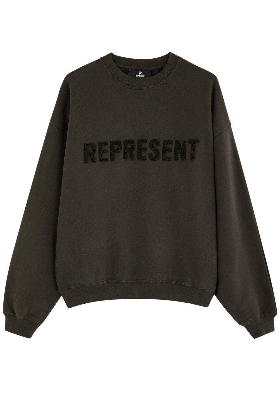 Represent Owners Club Logo Cotton Sweatshirt Chocolate
