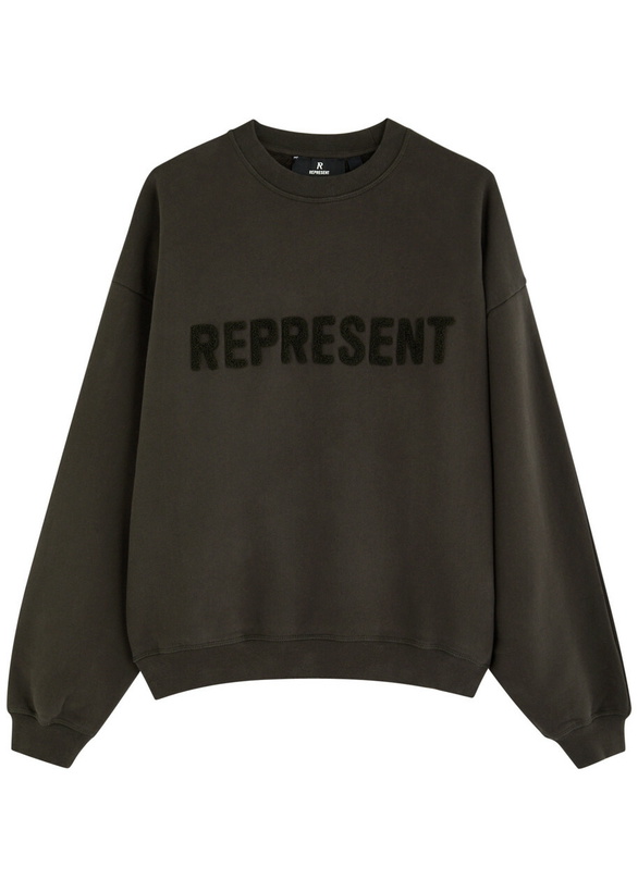 Photo: Represent Owners Club Logo Cotton Sweatshirt Chocolate