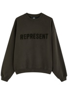 Represent Owners Club Logo Cotton Sweatshirt Chocolate