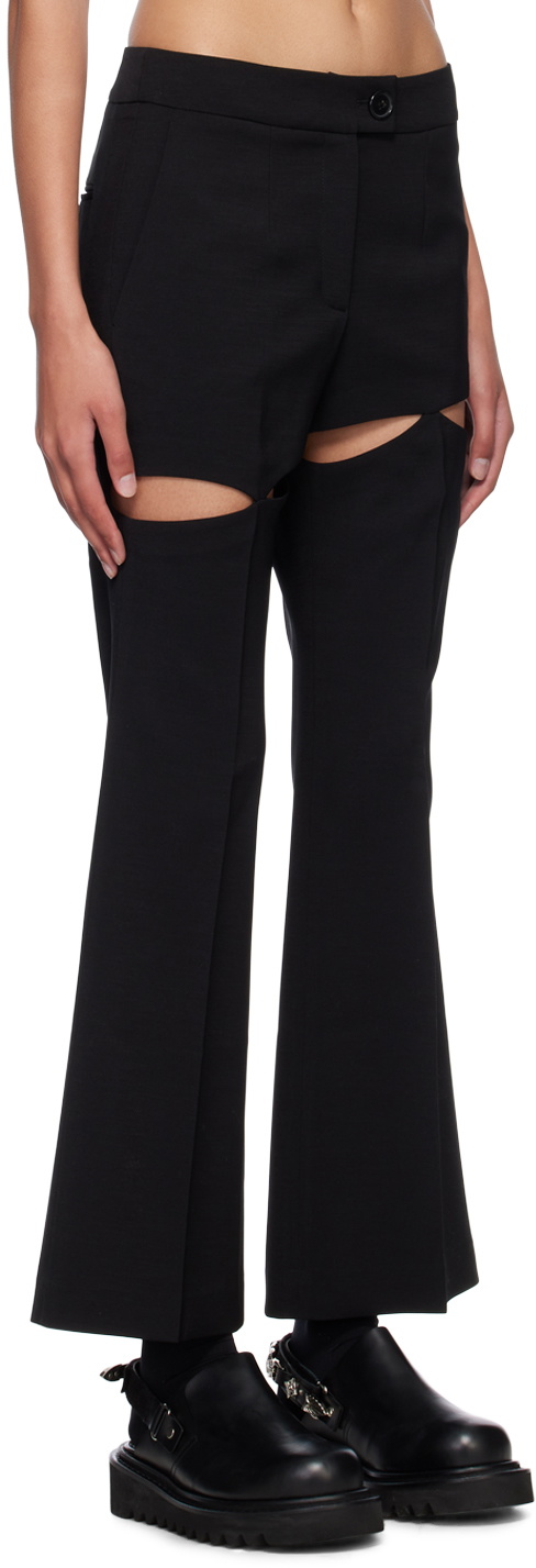 J KOO Black Cutout Trousers
