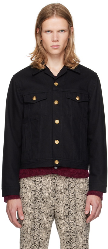 Photo: Ernest W. Baker Black Studded Denim Jacket