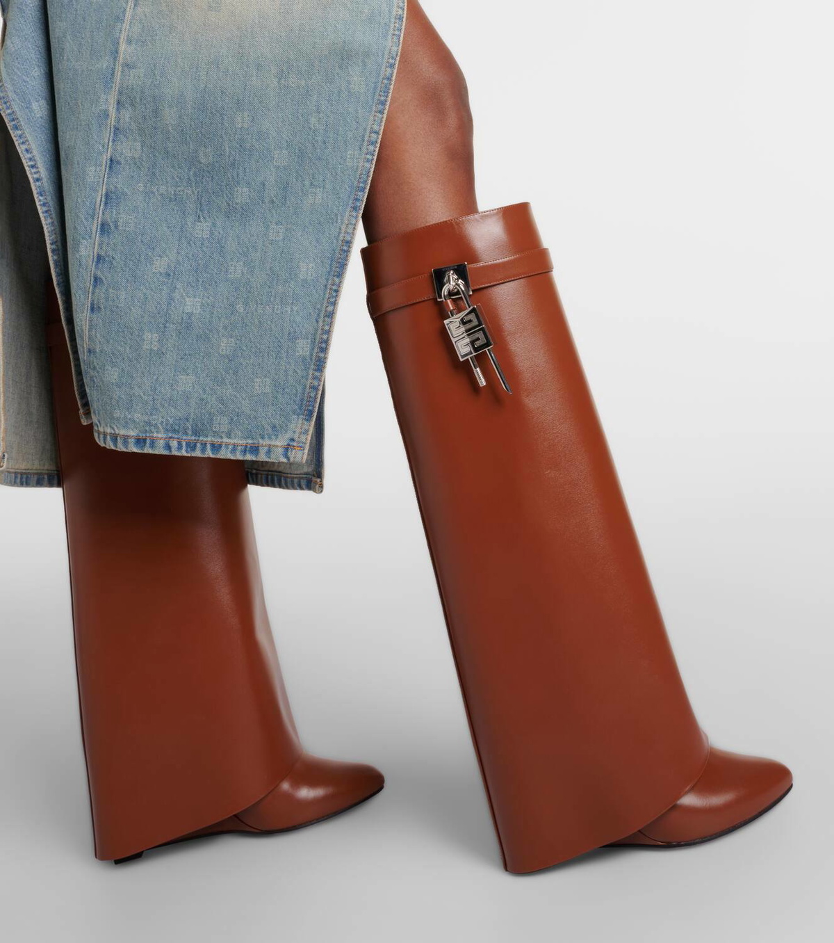 Givenchy Shark Lock leather knee-high boots Givenchy