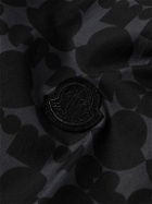 Moncler - Camp-Collar Logo-Print Cotton-Poplin Shirt - Black