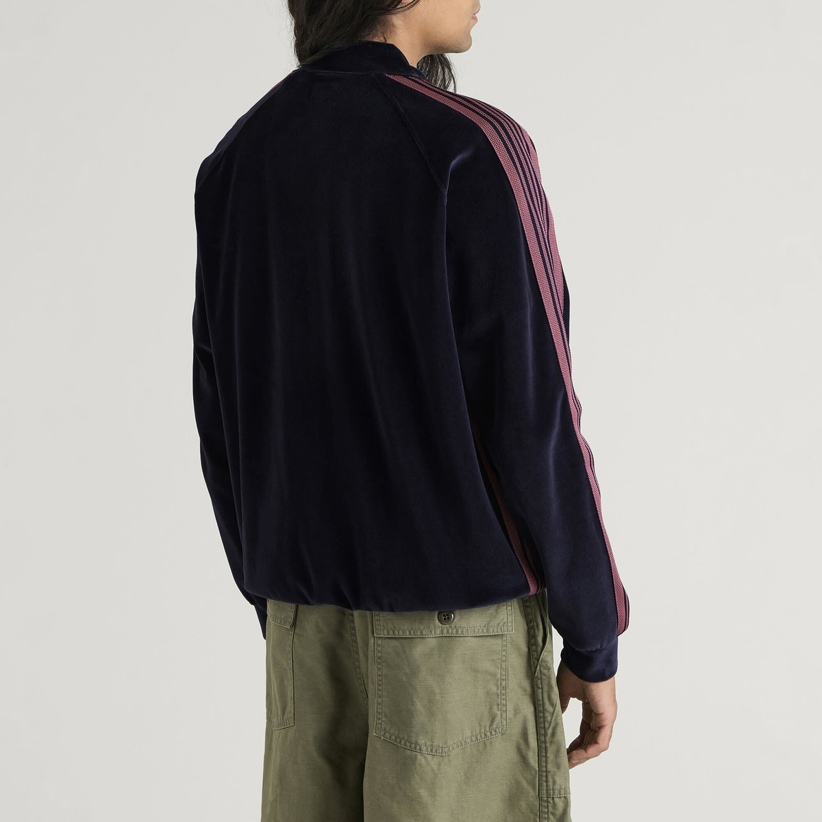 Needles Men's Velour Rib Collar Track Jacket in Navy
