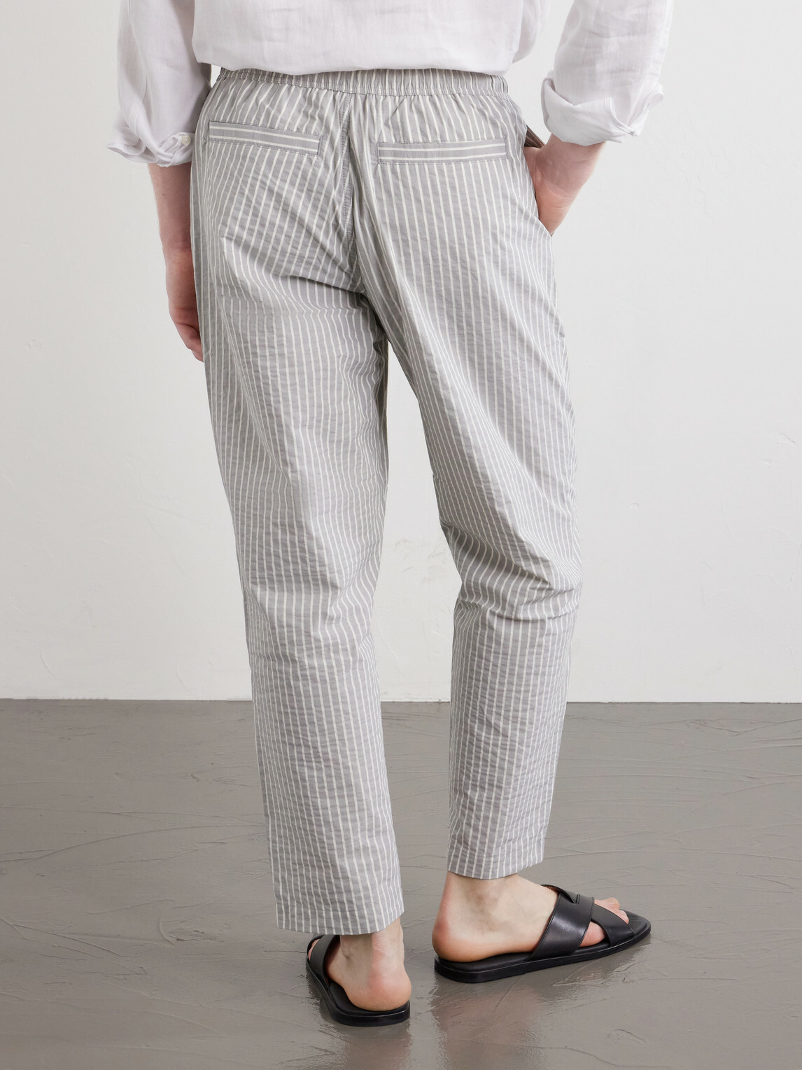 Orlebar Brown - Sonoran Straight-Leg Striped Cotton-Blend Seersucker Trousers - Gray