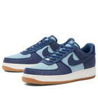Nike Air Force 1 '07 Sneaker in Navy/White/Brown