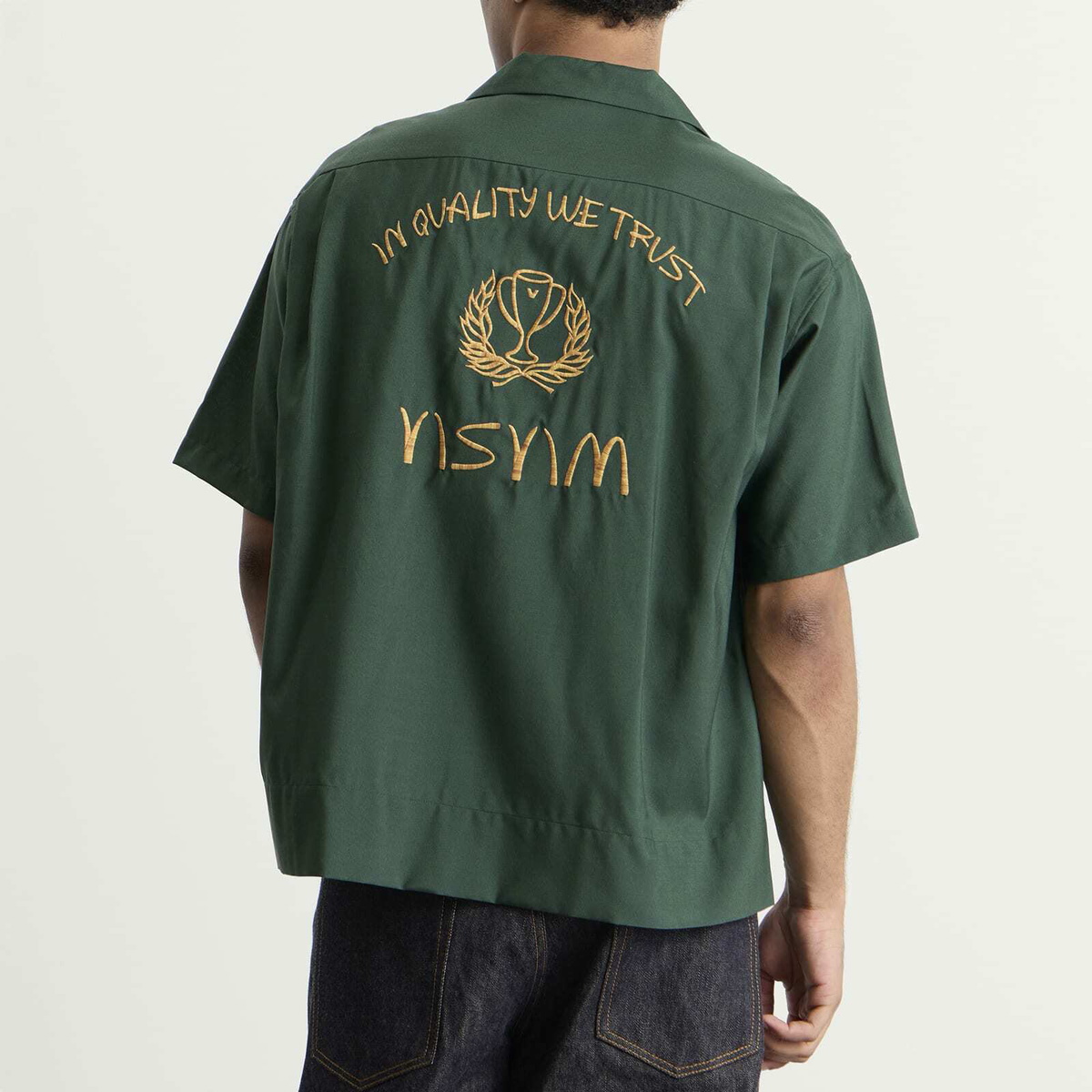 Visvim Men's Copa Silk Short Sleeve Shirt in Green