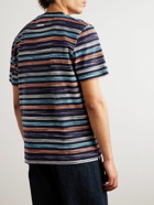 Missoni - Striped Space-Dyed Cotton-Jersey T-Shirt - Blue