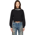 Palm Angels Black Neck Logo Fitted Sweatshirt