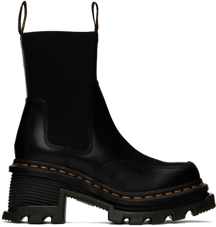 Photo: Dr. Martens Black Corran Leather Heeled Chelsea Boots