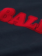 Balmain - Logo-Flocked Cotton-Jersey T-Shirt - Blue