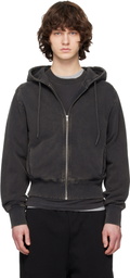 Entire Studios Black Slim Zip Up Hoodie