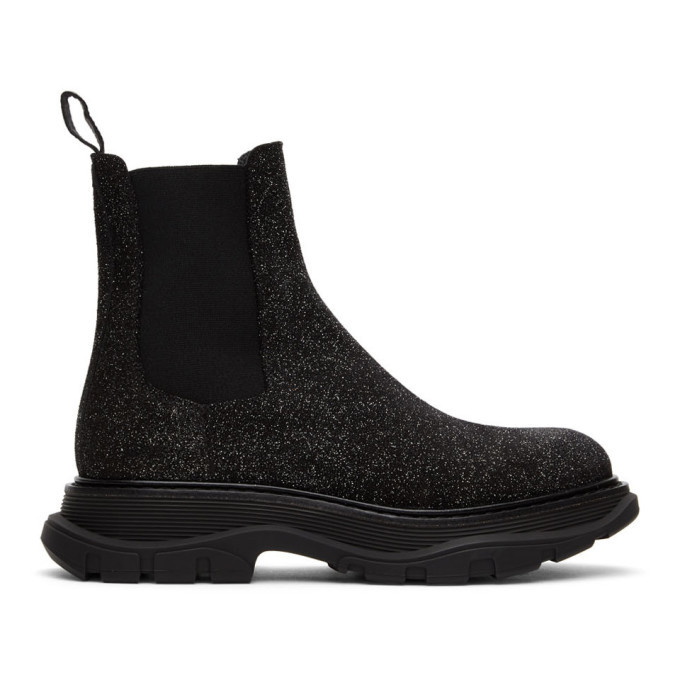 Photo: Alexander McQueen Black Galaxy Chelsea Boots