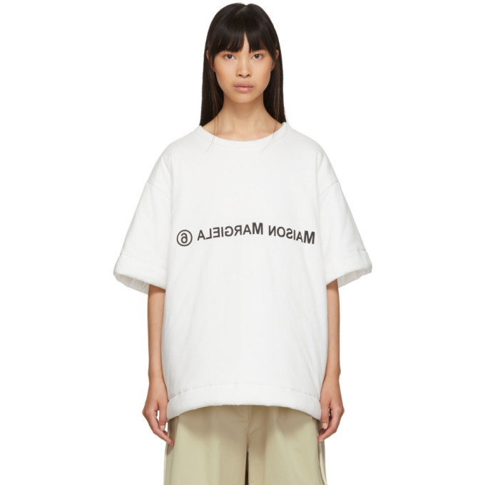 MM6 Maison Margiela White Padded T-Shirt MM6 Maison Margiela