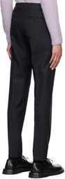 AMI Alexandre Mattiussi Black Wool Cigarette Trousers